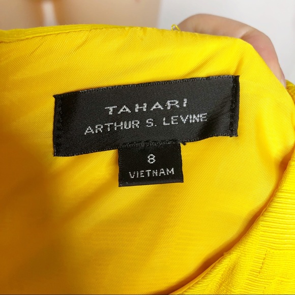 Tahari | Yellow Juliette Dress Arthur S. Levine - Picture 8 of 8
